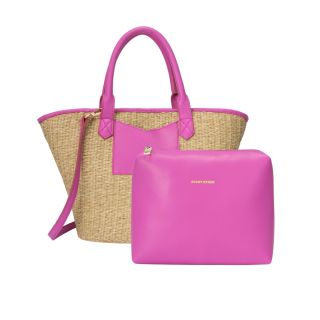 Every Other Large Basket Tote Bag in Pink