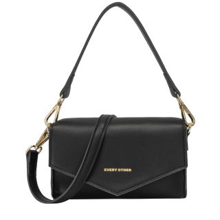 Every Other Dual Strap Flap Bag in Black 