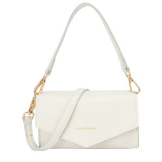 Every Other Dual Strap Flap Bag in White 