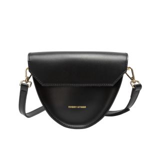 Every Other Half Oval Flap Bag in Black