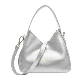 Every Other Dual Strap Slouch Small Bag in Silver 