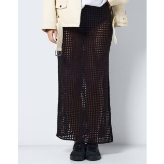 Noisy May Hope Knitted Maxi Skirt in Black 
