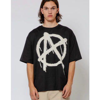 Religion Anarchy Symbol T-shirt in Black and White 
