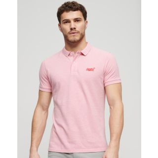 Superdry Classic Pique Polo in Light Pink Marl