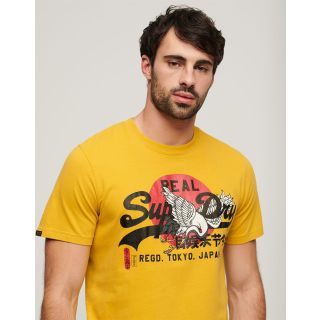 Superdry Tokyo Graphic T-shirt in Oil Yellow 