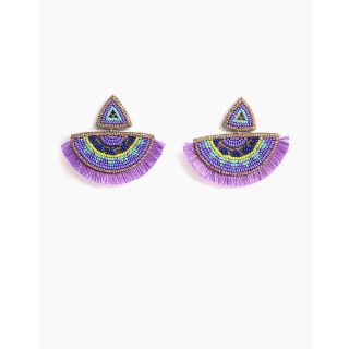 America and Beyond Ella Tribal Embellished Earrings in Purple