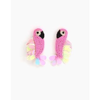 America and Beyond Parrot Bird Earring in Pink