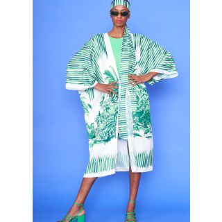 Jayley Silk Blend Kimono - Green