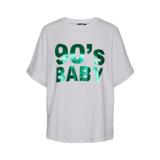 Pieces Nadine 90's Baby Green Foil T-shirt