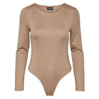Pieces Neja Long Sleeve Bodystocking in Fossil