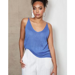 Eb and Ive Lotus Knitted Tank Top in Royal