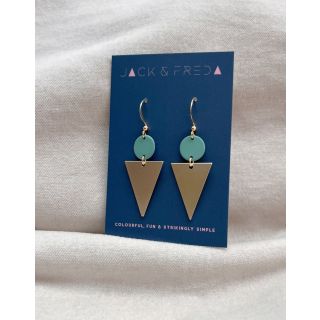 Jack and Freda Lola Triangle Earrings in Mint  