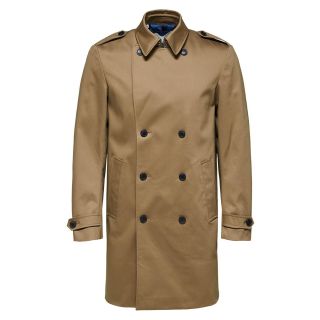 Selected Homme Sander Double Breasted Coat in Oak