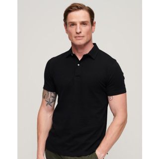 Superdry Studio Jersey Polo Top in Black