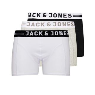 Jack and Jones Sense Boxer Shorts - 3 Pack - Black, Grey, White