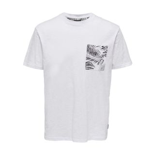 Only and Sons Perry Life Pocket T-shirt in White