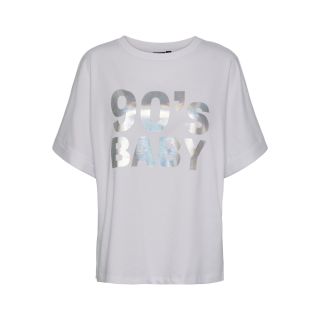Pieces Nadine 90's Baby Silver Foil T-shirt