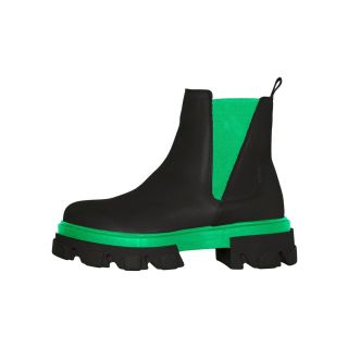 Vero Moda Lisa Leather Chelsea Boots in Black and Green