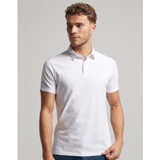 Superdry Studio Jersey Polo Top in White