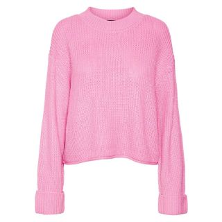 Vero Moda Sayla Fold O Neck Jumper in Sachet Pink