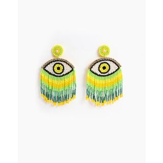 America and Beyond Sunny Lime Evil Eye Earrings in Yellow