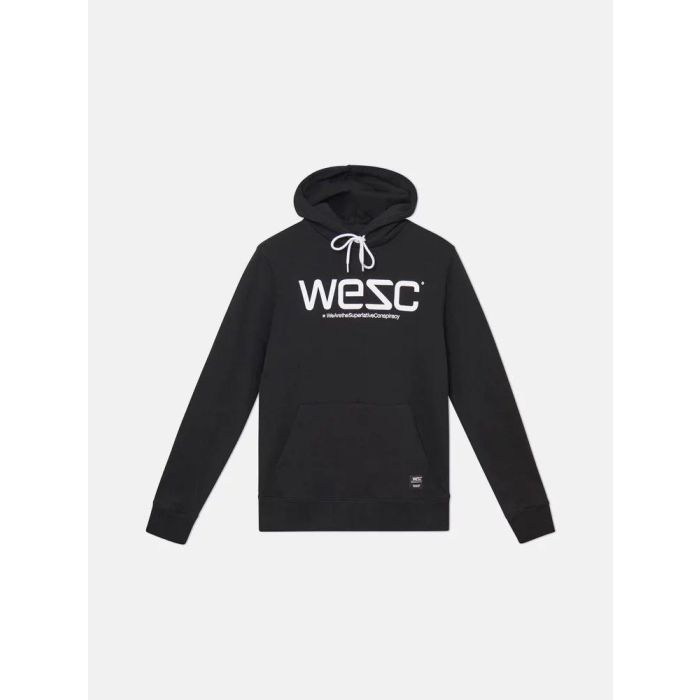 wesc over the head logo hoodie in black