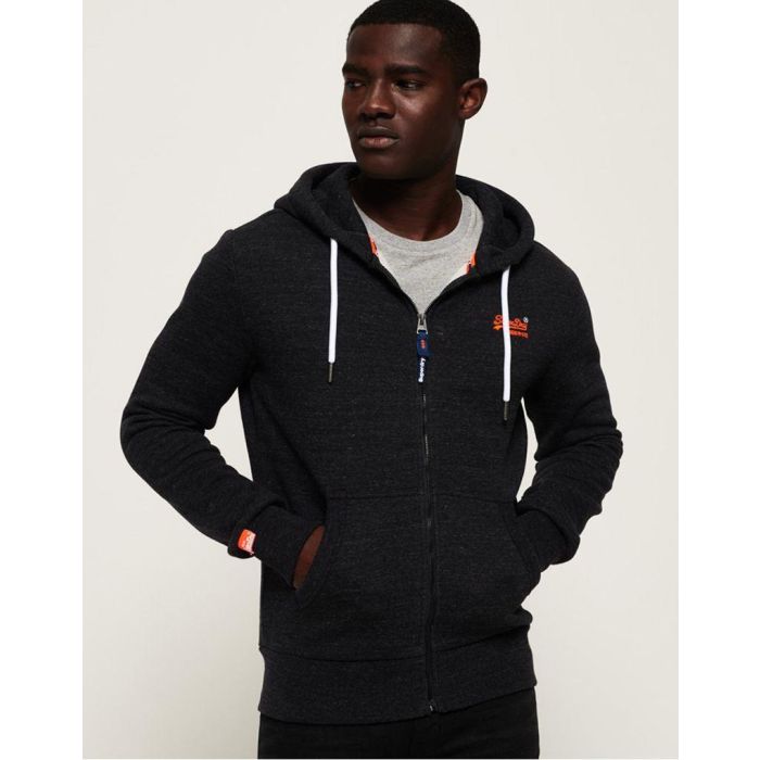 superdry orange label zip hoodie in nightshade 