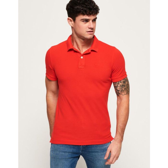 superdry red mens polo shirt 