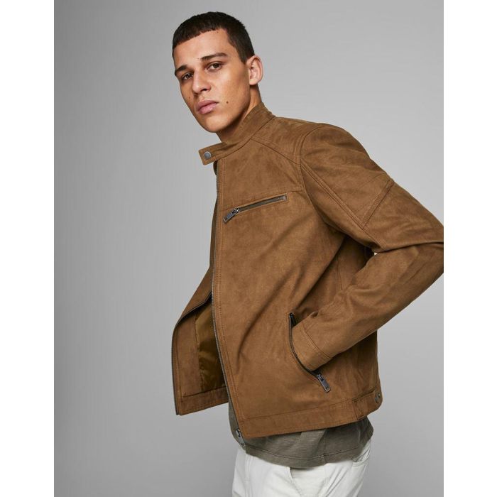 mens brown suede leather jacket 