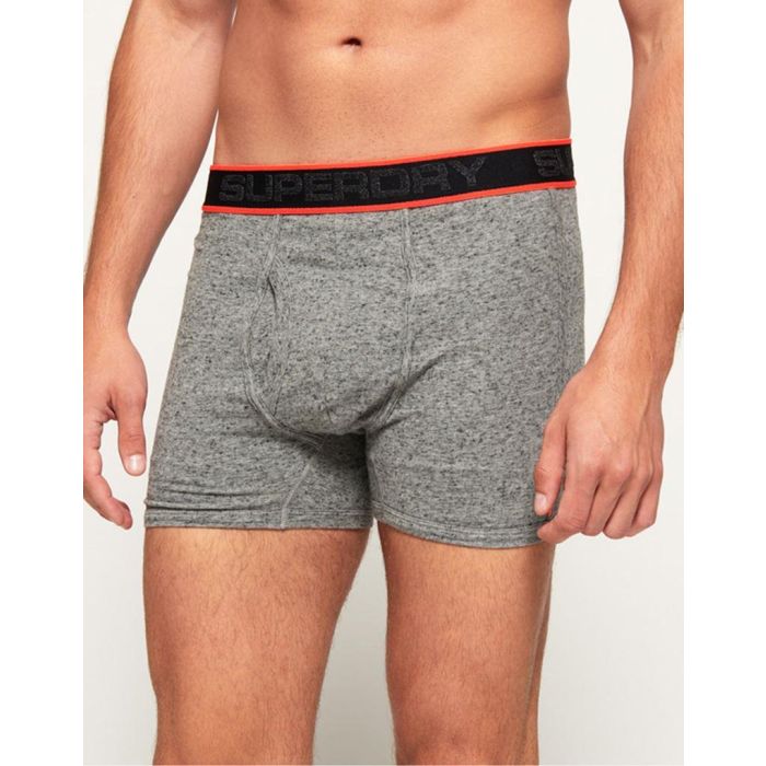 superdry tipped sport boxers in black and grey