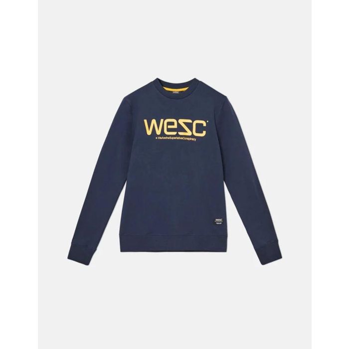wesc logo sweatshirt in navy