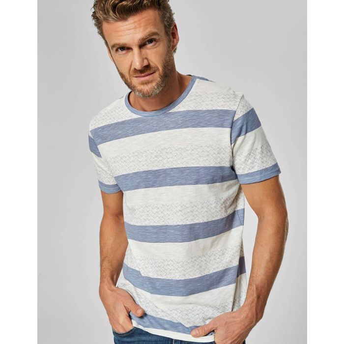 selected homme striped t-shirt in blue and white