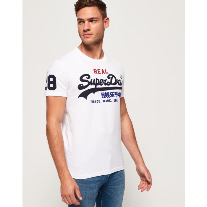 superdry vintage logo tri t-shirt in white