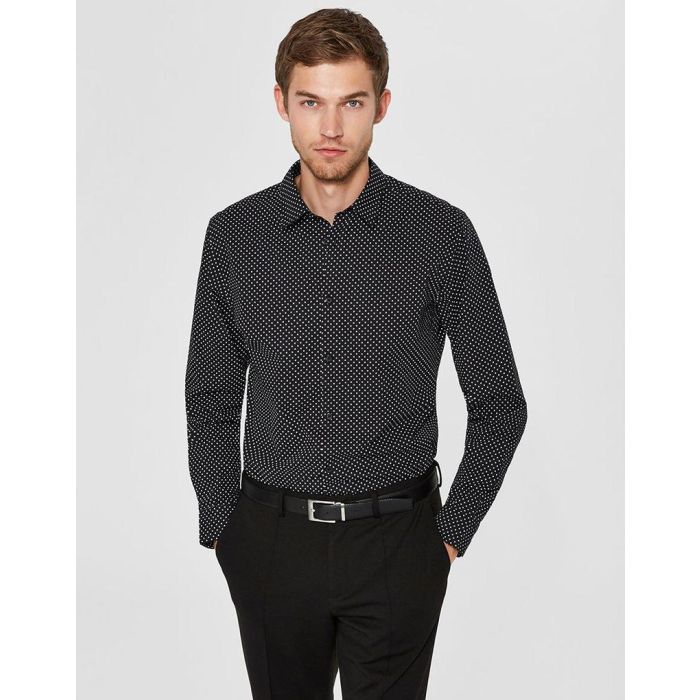 selected homme party shirt in black 
