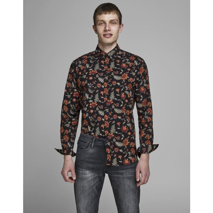 jack and jones leon shirt in fired brick red