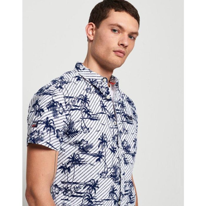 superdry international vacation shirt in white hibiscus