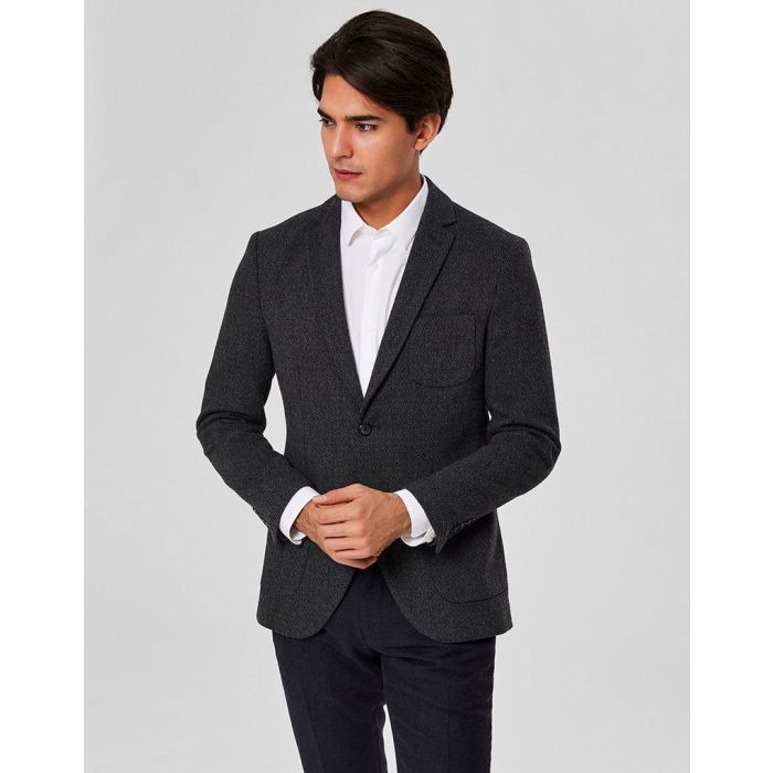 selected homme rich slim blazer in anthracite 