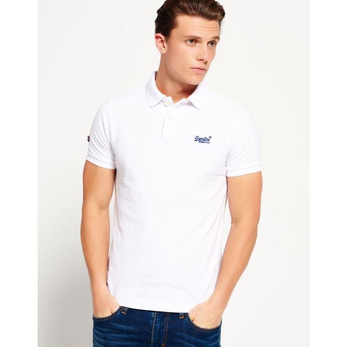 Superdry Clothing - Classic Pique Polo Shirt - in Optic White | Rundhalsshirts
