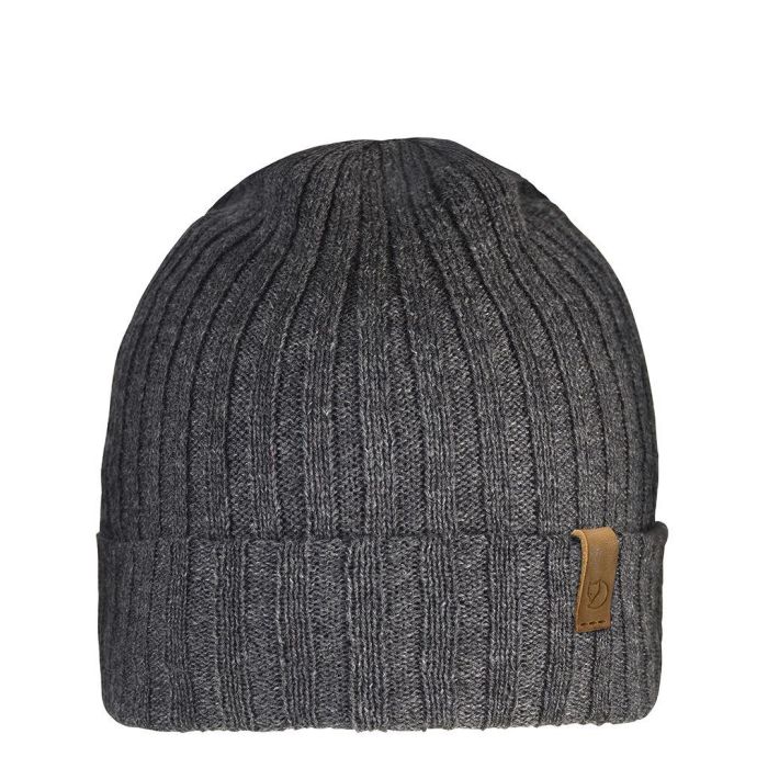 fjallraven byron ribbed beanie hat in grey
