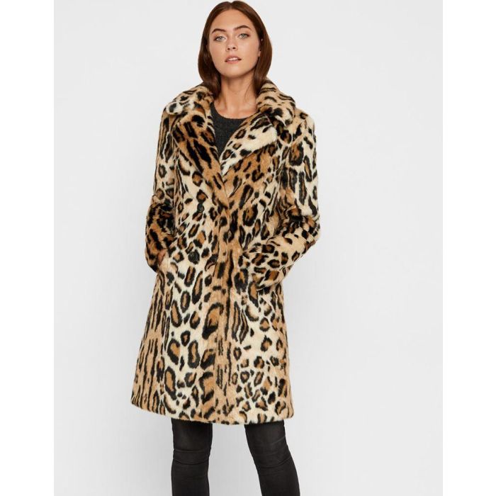 vmrioharper coat - faux fur leopard coat by vero moda