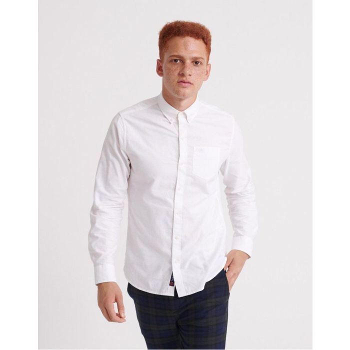 superdry classic university shirt in white 