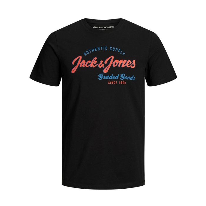 jack and jones mens logo t-shirt in black