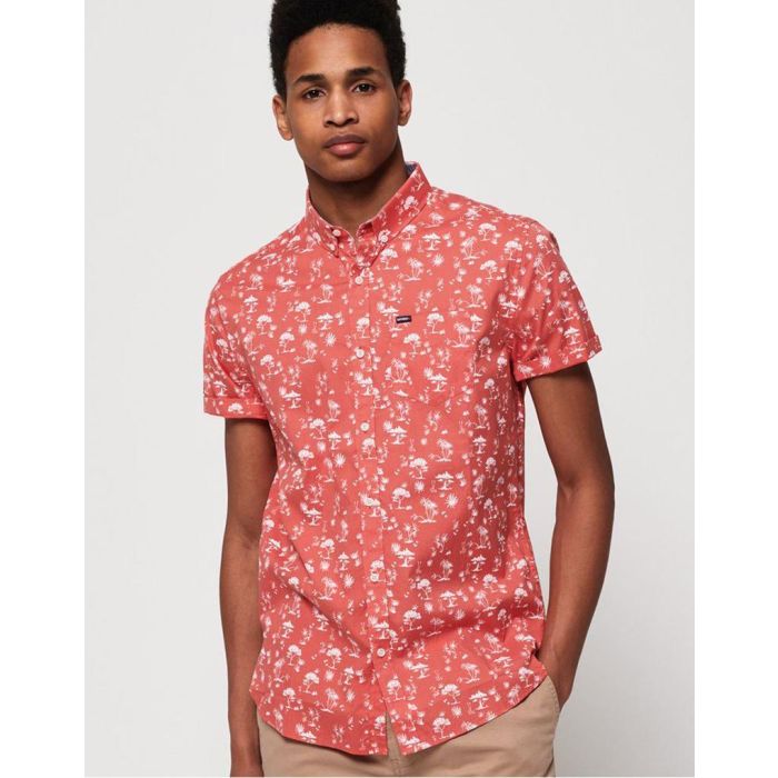 superdry shoreditch shirt in akio coral