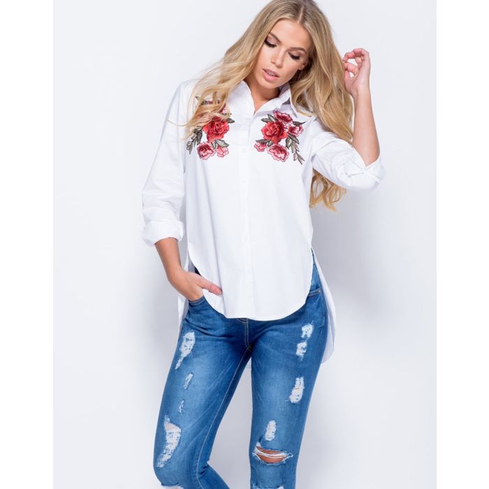white shirt with embroidery detailing 