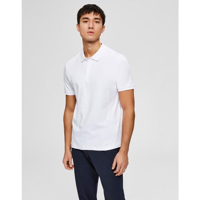 mens basic white polo shirt