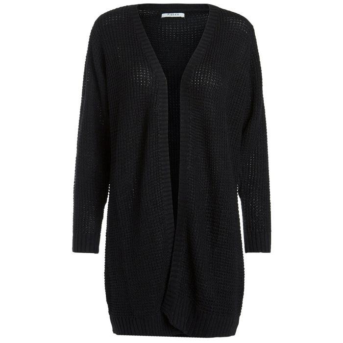 Pieces knitted cardi in black
