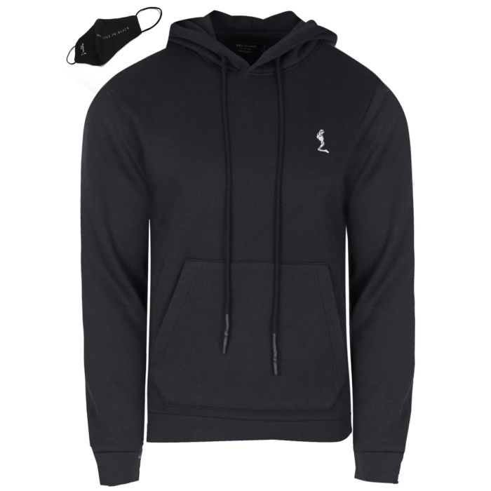 Mens Religion Clothing Puller Hooded Top in Black