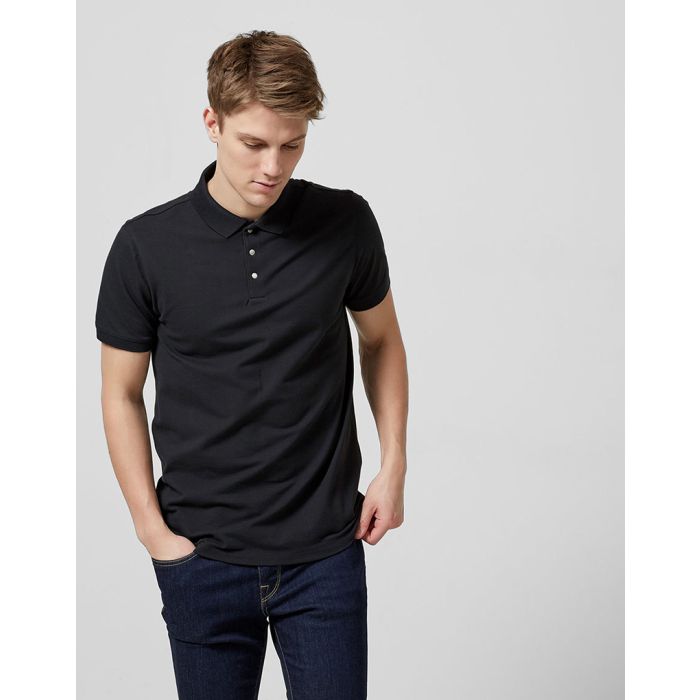 black selected homme polo