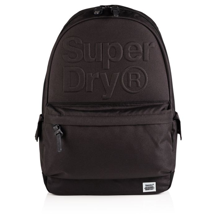 superdry embossed rucksack in black
