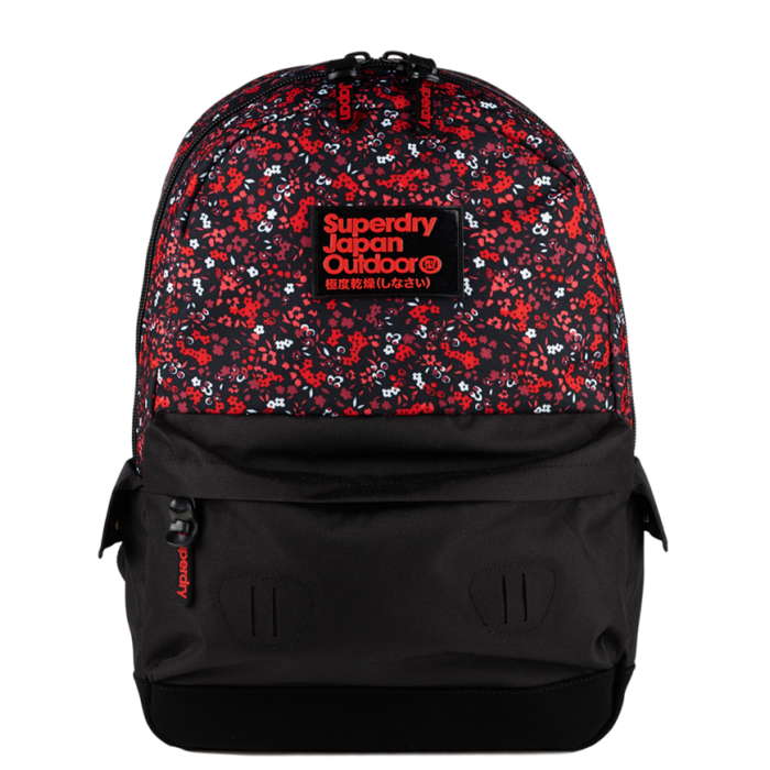Superdry midway montana rucksack in red and black